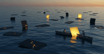 Выбор светящейся карты на воде